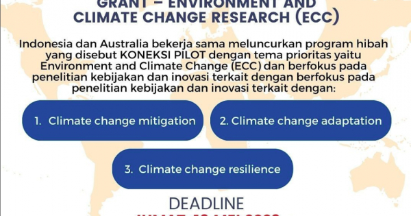 Informasi Call for Proposal KONEKSI PILOT Research Grant – Environment and Climate Change Research (ECC)